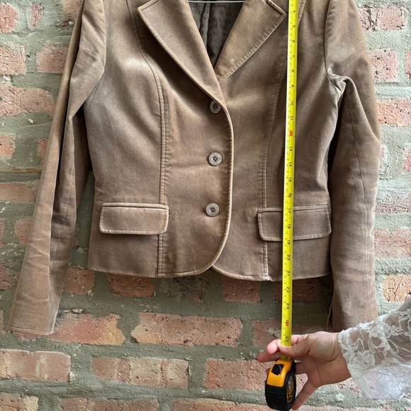 Velvety Tan Blazer Jacket y2K vibe size medium (8) - Picture 7 of 8